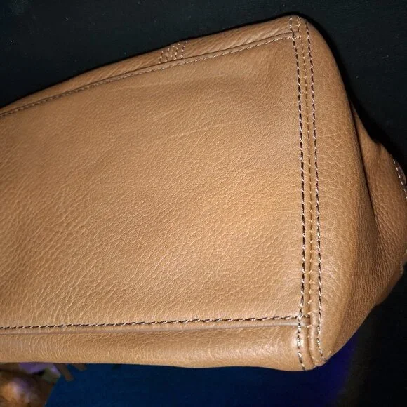 NWT Fossil Molly Satchel Soft Pebbled Leather in Cognac with Detachable Strap - Picture 5 of 13